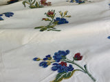 By Yd Scalamandre Nocturne Ivory Traditional Flower Brocade Blue Red Green Ivory Cotton Blend MSRP USD 244/Y