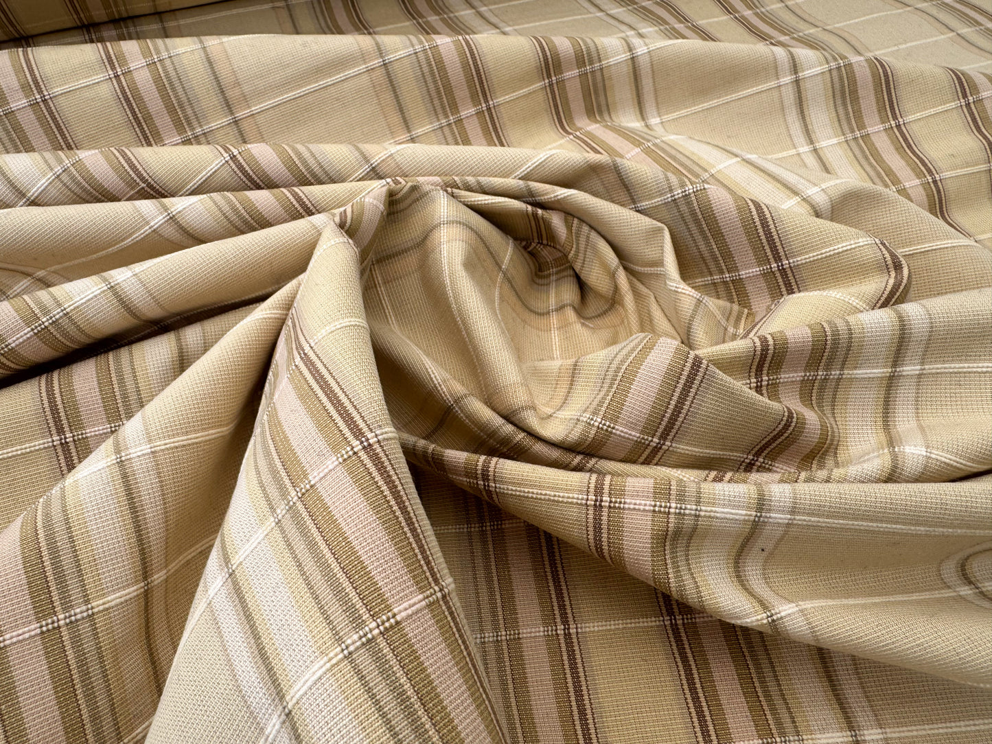 Scalamandre Cordina Stripe Tan Beige Brown Cotton - By the yard