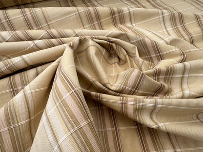 Scalamandre Cordina Stripe Tan Beige Brown Cotton - By the yard