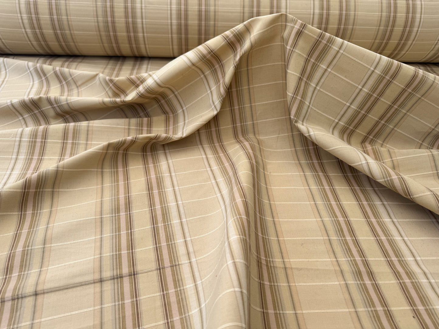 Scalamandre Cordina Stripe Tan Beige Brown Cotton - By the yard