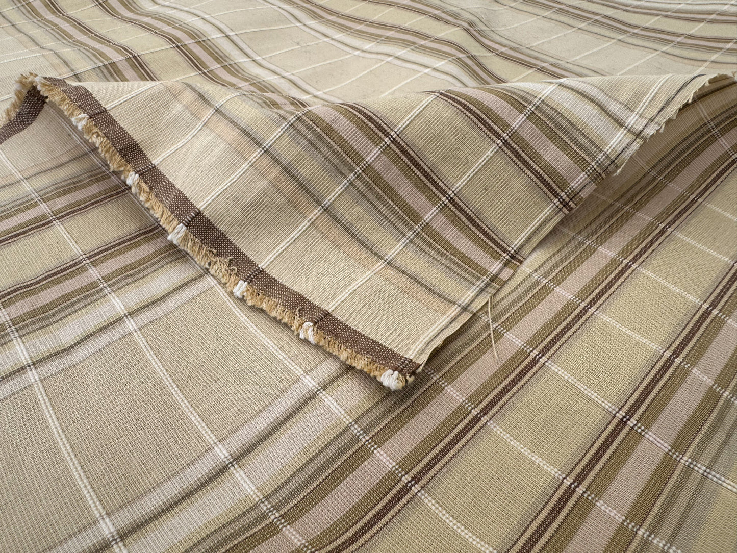 Scalamandre Cordina Stripe Tan Beige Brown Cotton - By the yard
