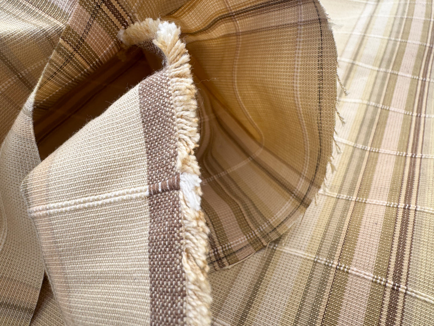 Scalamandre Cordina Stripe Tan Beige Brown Cotton - By the yard