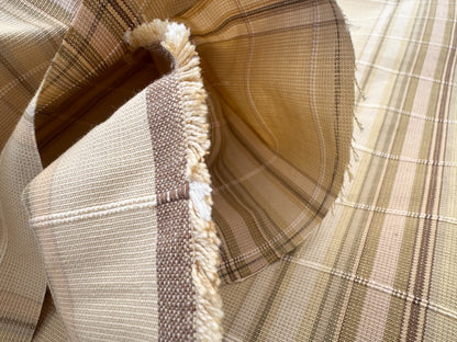 Scalamandre Cordina Stripe Tan Beige Brown Cotton - By the yard