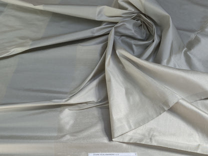By Yd Scalamandre Middleton Stripe Taffeta Silver Green Silk Wide Stripe MSRP USD 200+/yard.