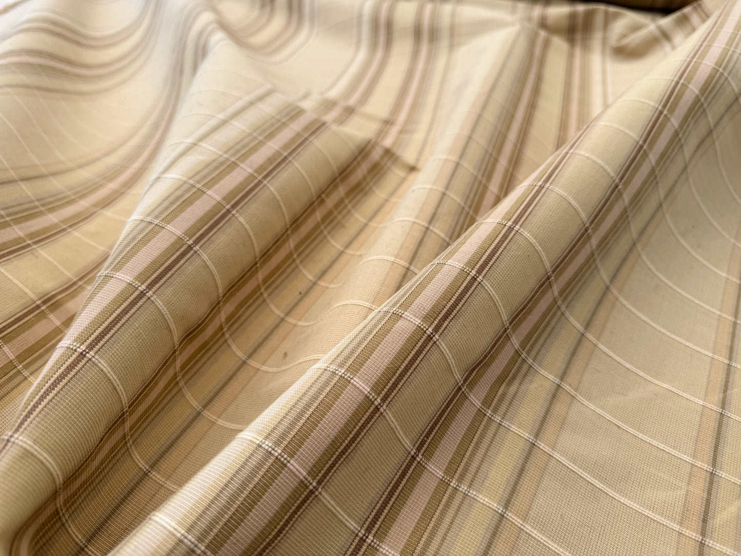 Scalamandre Cordina Stripe Tan Beige Brown Cotton - By the yard