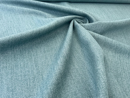 Scalamandre Squiggle Turqouise Blue Green Abstract Linen Laser Light Print Texture Heavy MSRP USD186/y