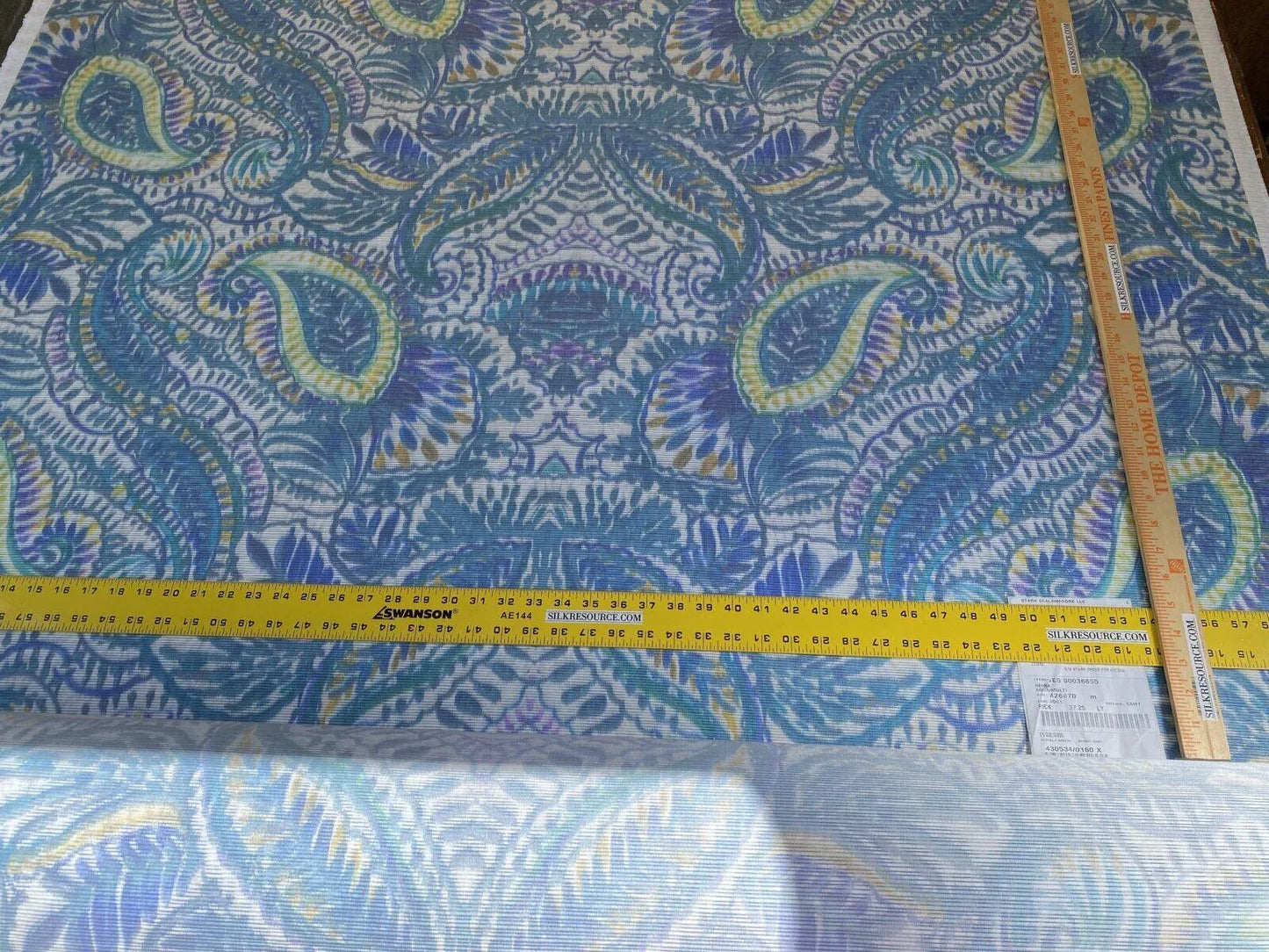 Scalamandre " Indra Aqua/multi Blue Chartreuse Green White Aztek Mayan Print Cotton MSRP USD 202/Y Heavy!"
