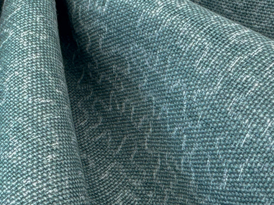 Scalamandre Squiggle Turqouise Blue Green Abstract Linen Laser Light Print Texture Heavy MSRP USD186/y