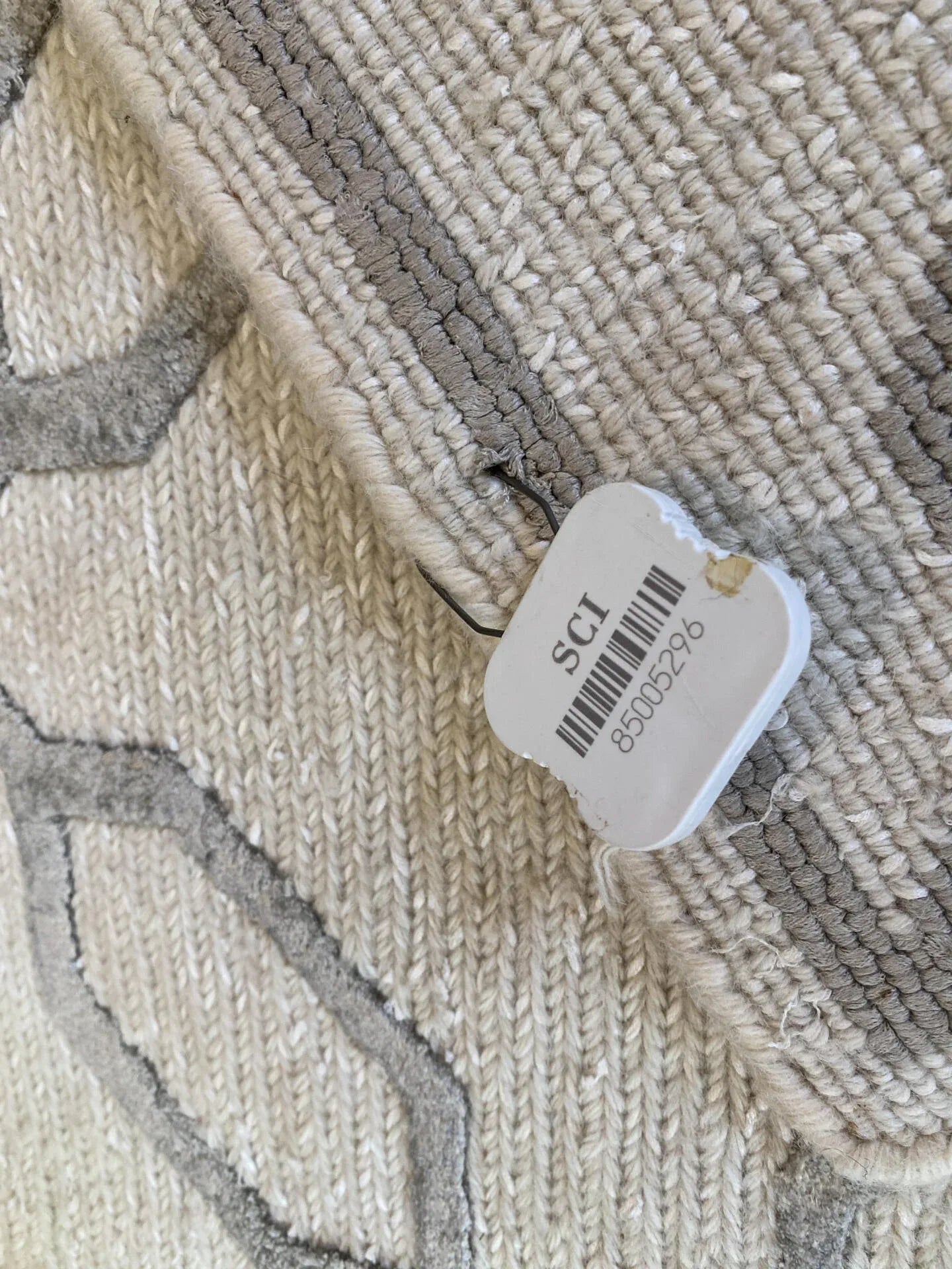 Stark BRET HARTE White Lattice Diamond Linen Handmade Transitional Mid Century Rug 6x9' MSRP USD 3175