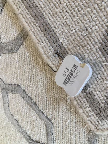 Stark BRET HARTE White Lattice Diamond Linen Handmade Transitional Mid Century Rug 6x9' MSRP USD 3175