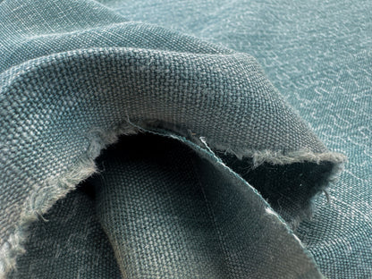 Scalamandre Squiggle Turqouise Blue Green Abstract Linen Laser Light Print Texture Heavy MSRP USD186/y