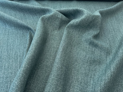 Scalamandre Squiggle Turqouise Blue Green Abstract Linen Laser Light Print Texture Heavy MSRP USD186/y