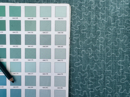 Scalamandre Squiggle Turqouise Blue Green Abstract Linen Laser Light Print Texture Heavy MSRP USD186/y