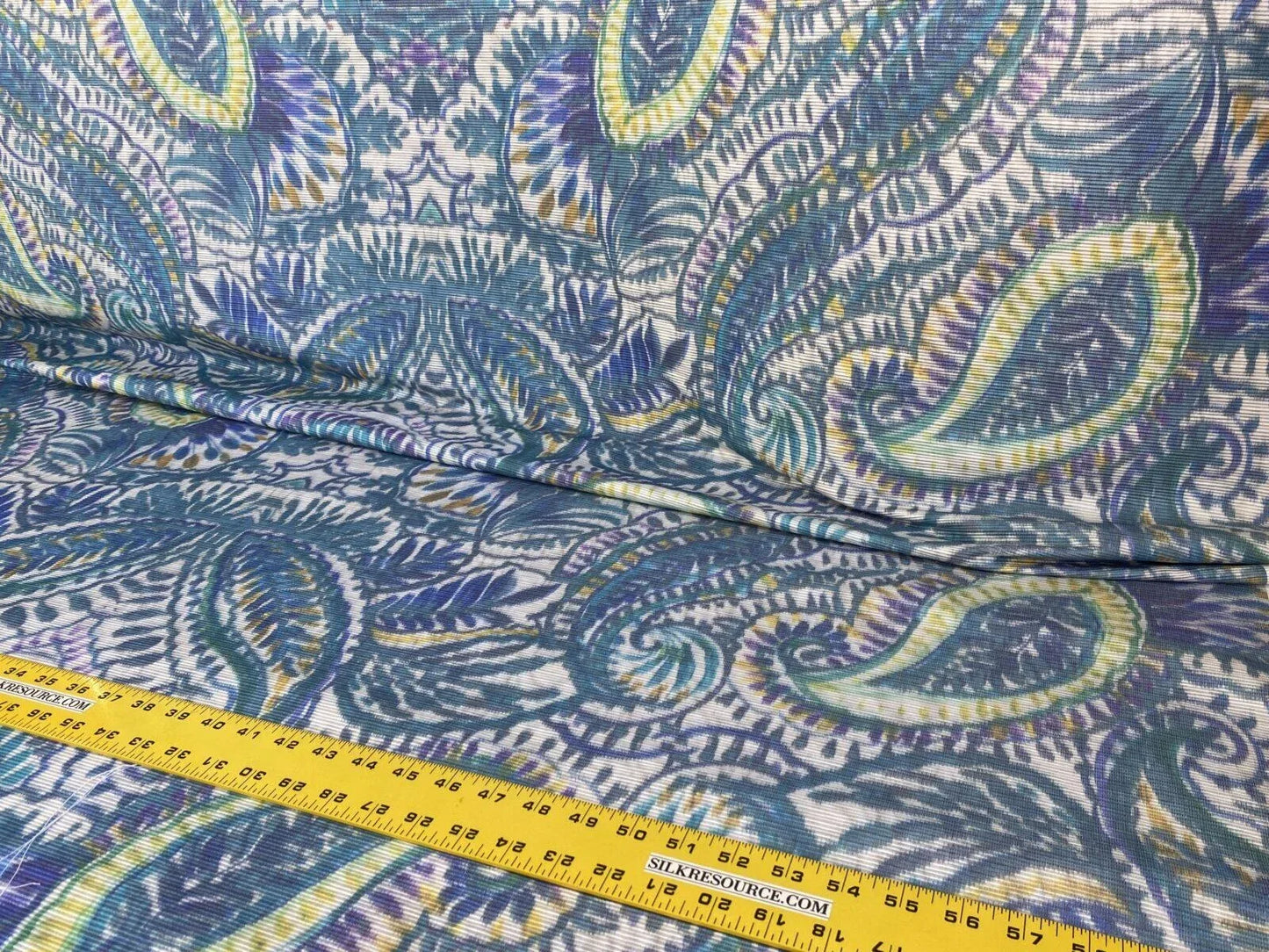 Scalamandre " Indra Aqua/multi Blue Chartreuse Green White Aztek Mayan Print Cotton MSRP USD 202/Y Heavy!"