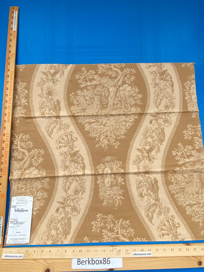 43 Berkbox86 Square Jacquard by Scalamandre Jangala Sahara Beige Safari Animal Leopard Monkey Hummingbird Cotton MSRP USD 320/Y