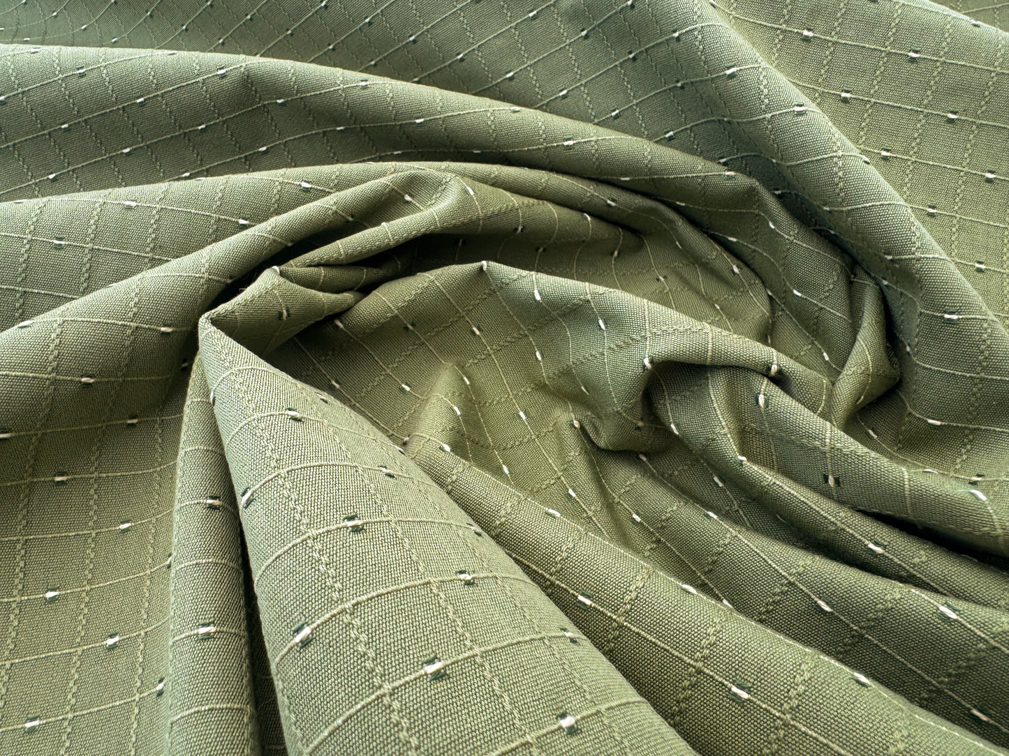 Scalamandre Casino Sage White  on Green 100% Cotton Circle Small Scale - By the yard