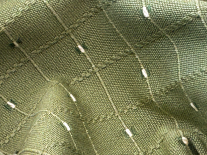 Scalamandre Casino Sage White  on Green 100% Cotton Circle Small Scale - By the yard