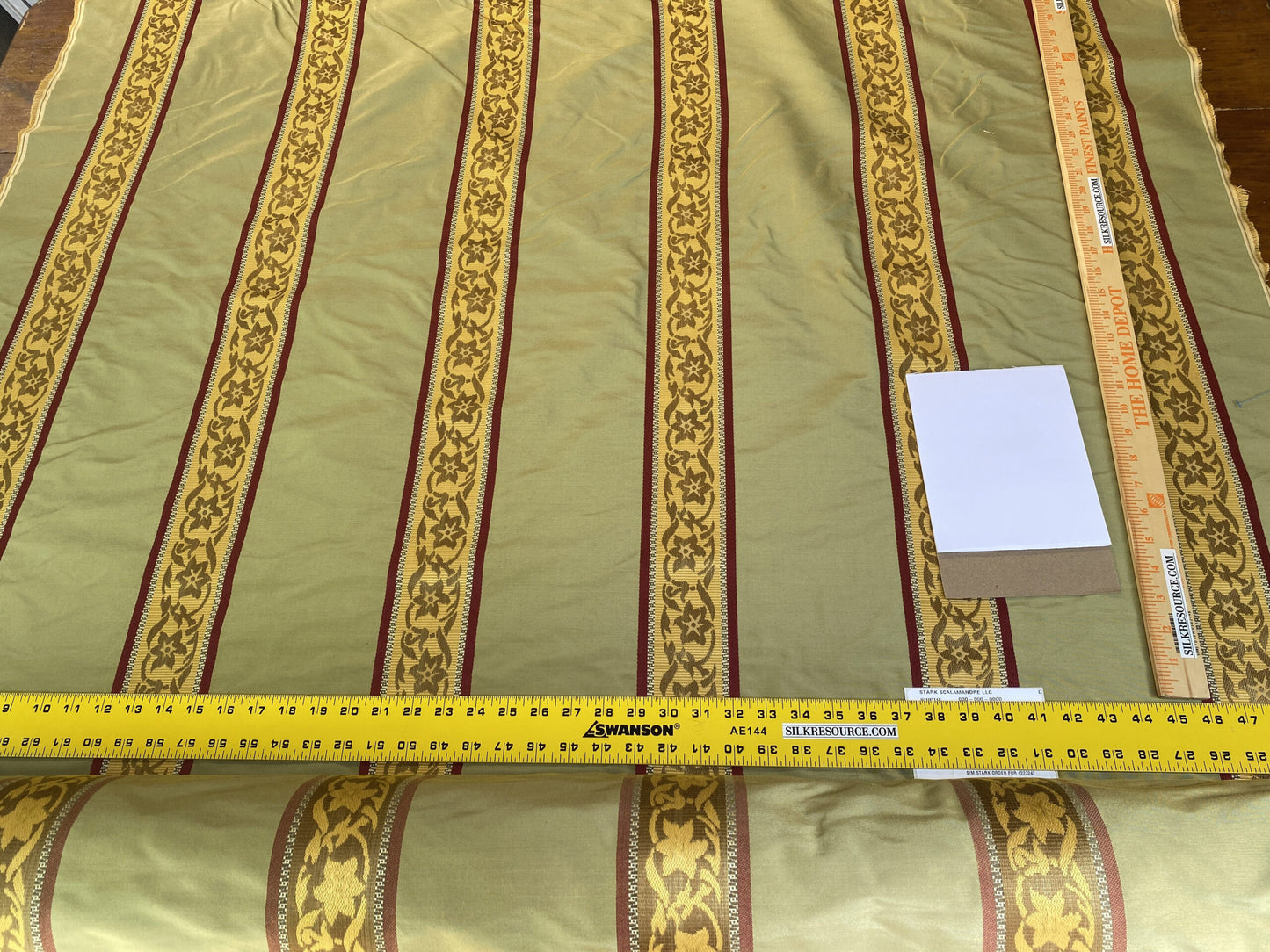 Scalamandre Sabina Stripe Apple Green Jacquards Silk Blend - By The Yard