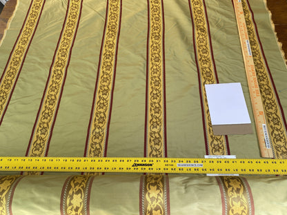 Scalamandre Sabina Stripe Apple Green Jacquards Silk Blend - By The Yard