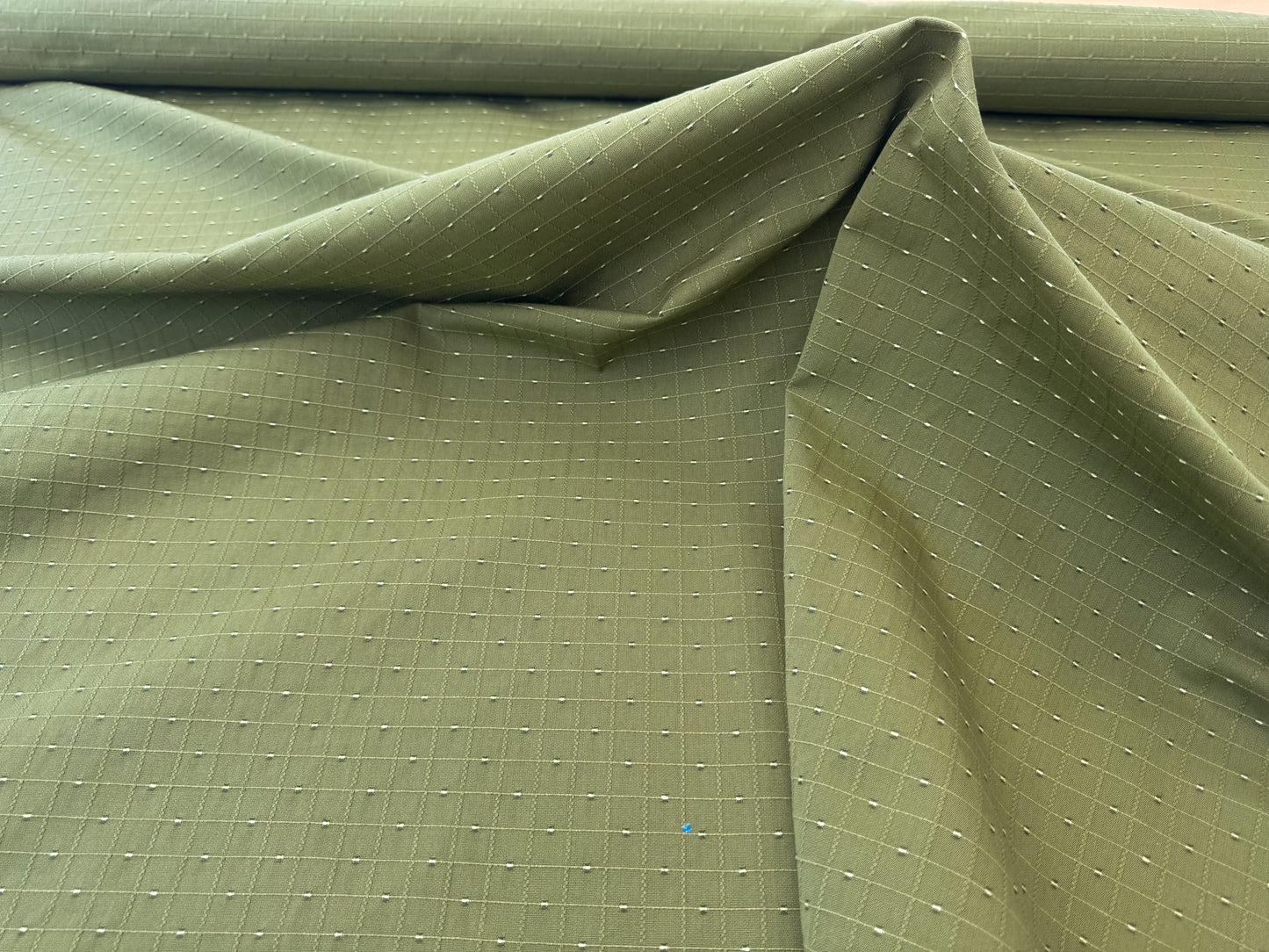 Scalamandre Casino Sage White  on Green 100% Cotton Circle Small Scale - By the yard