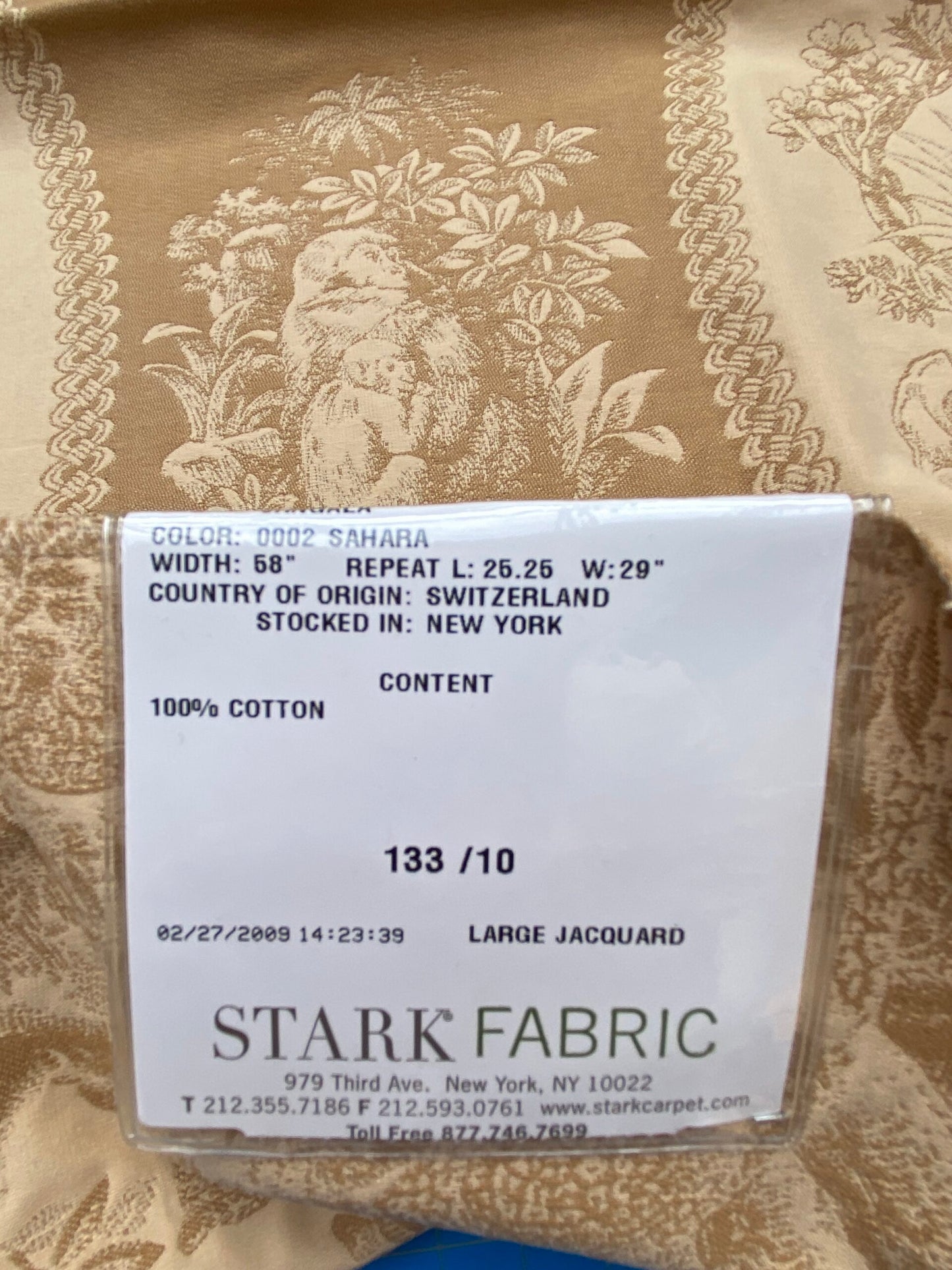 44 Berkbox86 Square Jacquard by Scalamandre Jangala Sahara Beige Safari Animal Leopard Monkey Hummingbird Cotton MSRP USD 320/Y