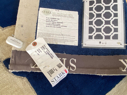 Stark Diamondhead Blue White Silk Wool Modern Lattice Diamond Rug 6x9' MSRP USD 10,500
