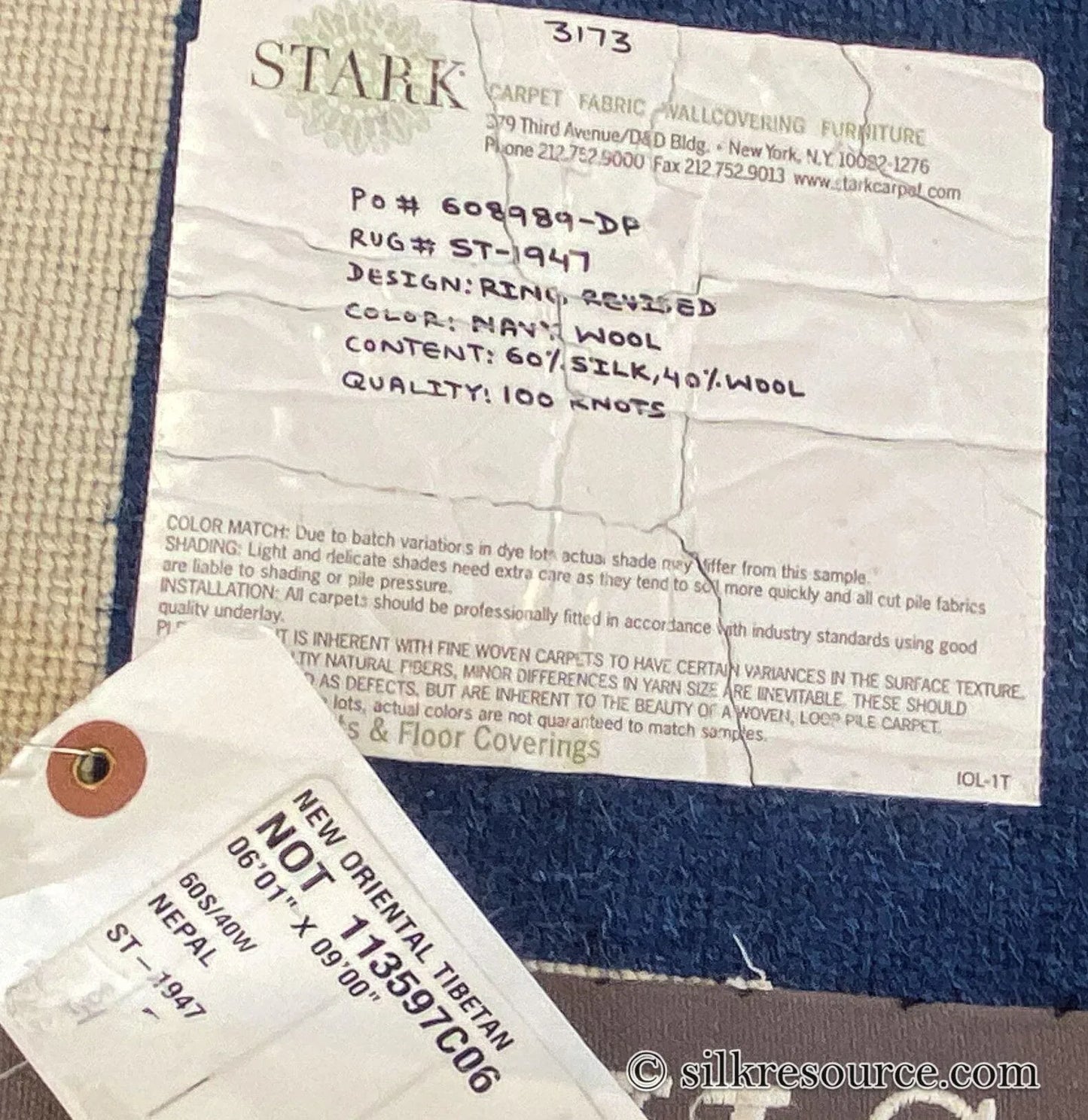 Stark Diamondhead Blue White Silk Wool Modern Lattice Diamond Rug 6x9' MSRP USD 10,500