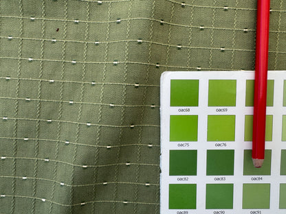 Scalamandre Casino Sage White  on Green 100% Cotton Circle Small Scale - By the yard