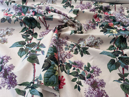 Scalamandre Lilas Multi Cream Floral Print 100% Cotton - By the yard