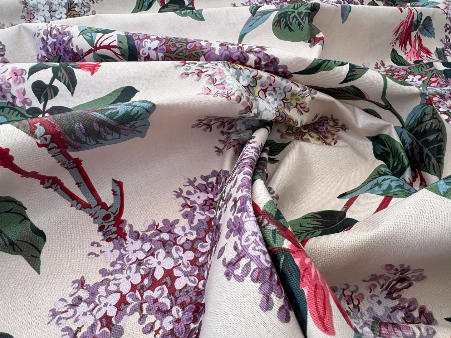 Scalamandre Lilas Multi Cream Floral Print 100% Cotton - By the yard