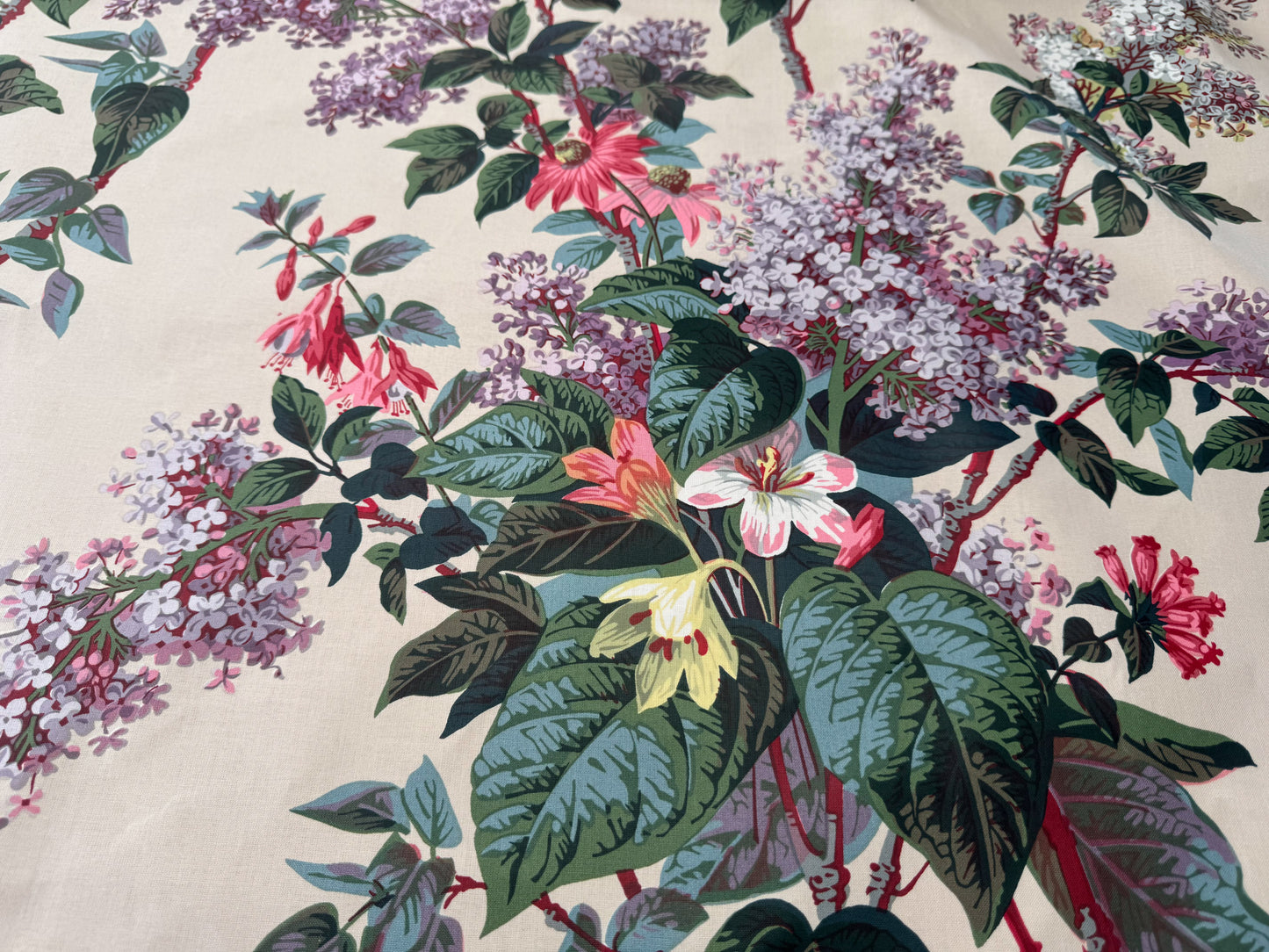 Scalamandre Lilas Multi Cream Floral Print 100% Cotton - By the yard