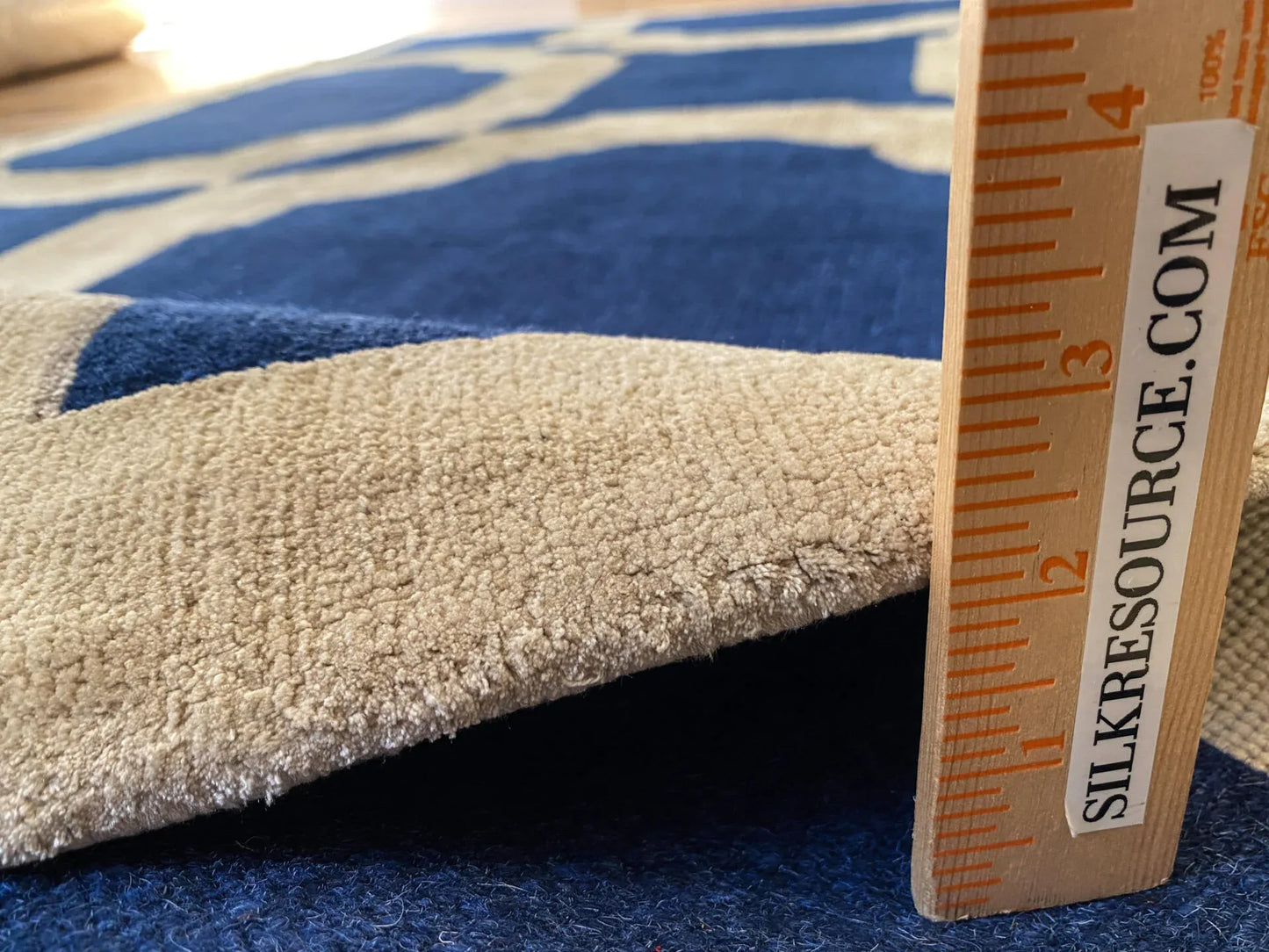 Stark Diamondhead Blue White Silk Wool Modern Lattice Diamond Rug 6x9' MSRP USD 10,500