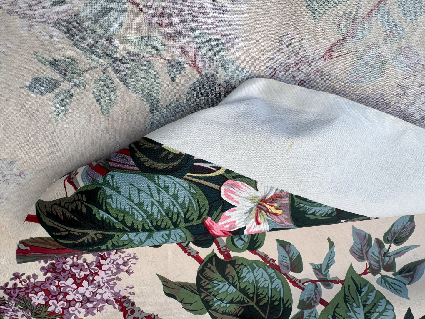 Scalamandre Lilas Multi Cream Floral Print 100% Cotton - By the yard