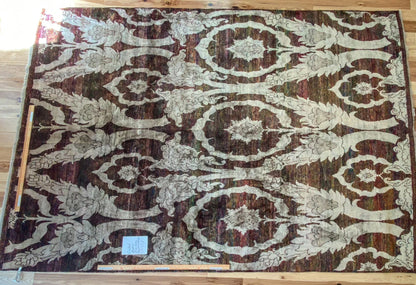 Stark Ciudad Madero Olive Green Silk Rug Hand Knotted Classic Medallion Damask 8x10' MSRP USD16200