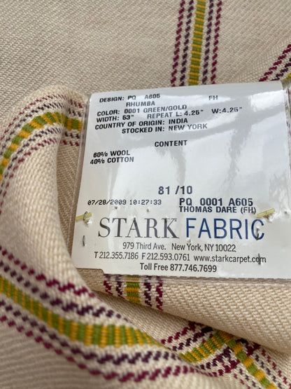 48 Berkbox86 Square Jacquard by Old World Weavers Rhumba Fonthill White Green Yellow Heavy Wool Cotton Plaid MSRP USD 264/Y