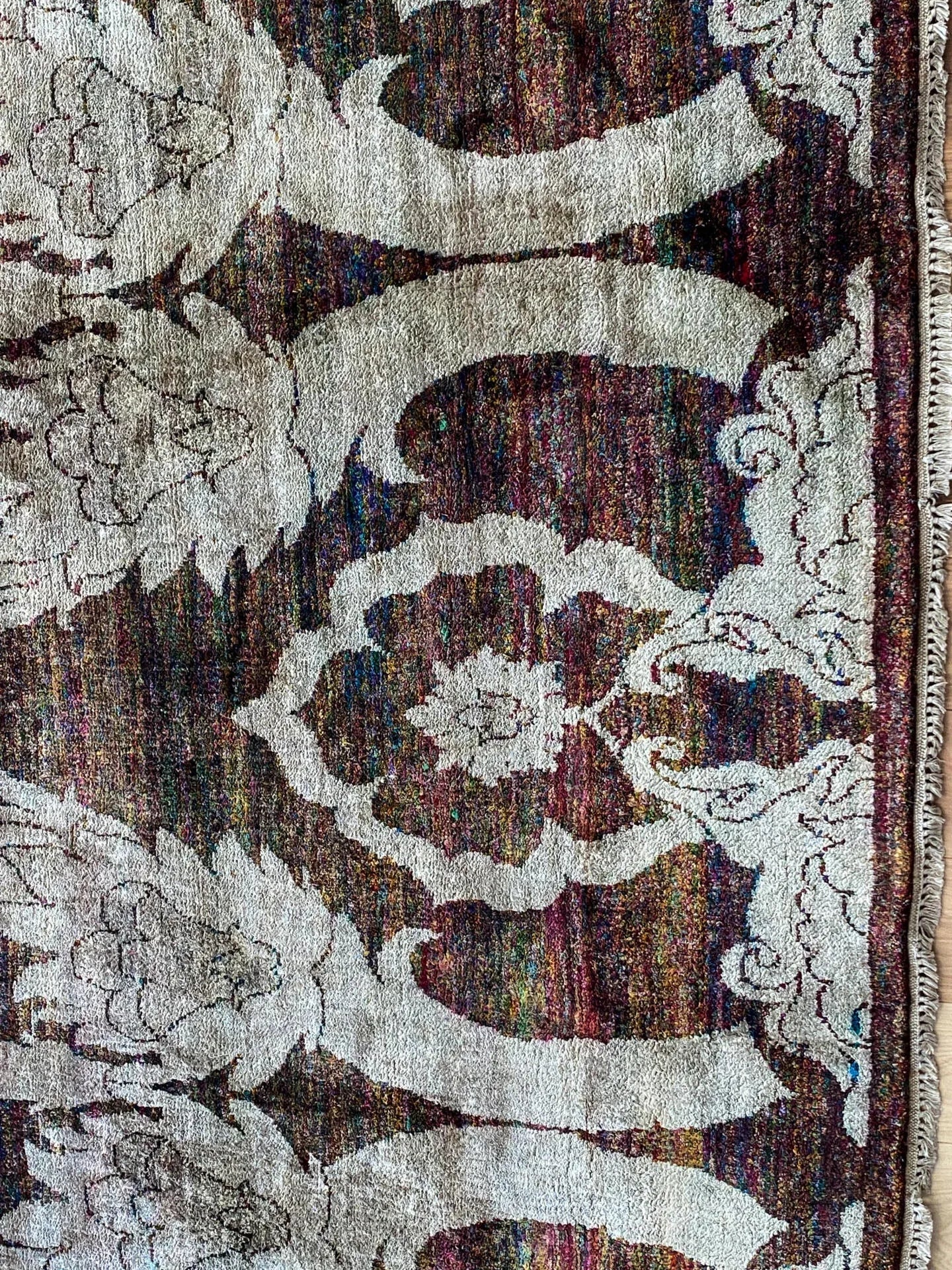 Stark Ciudad Madero Olive Green Silk Rug Hand Knotted Classic Medallion Damask 8x10' MSRP USD16200