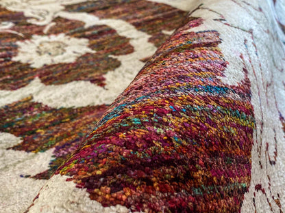 Stark Ciudad Madero Olive Green Silk Rug Hand Knotted Classic Medallion Damask 8x10' MSRP USD16200