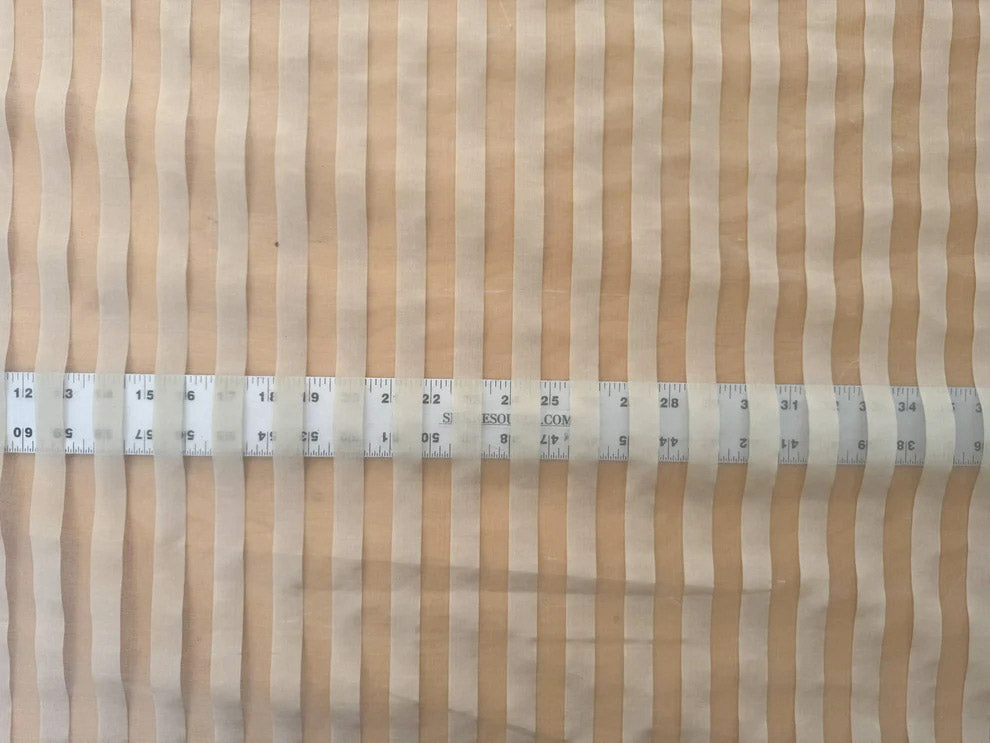 Scalamandre Ballet Silk Stripe Cream and White 100% Silk Sheer Stripe - by the yard