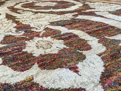 Stark Ciudad Madero Olive Green Silk Rug Hand Knotted Classic Medallion Damask 8x10' MSRP USD16200