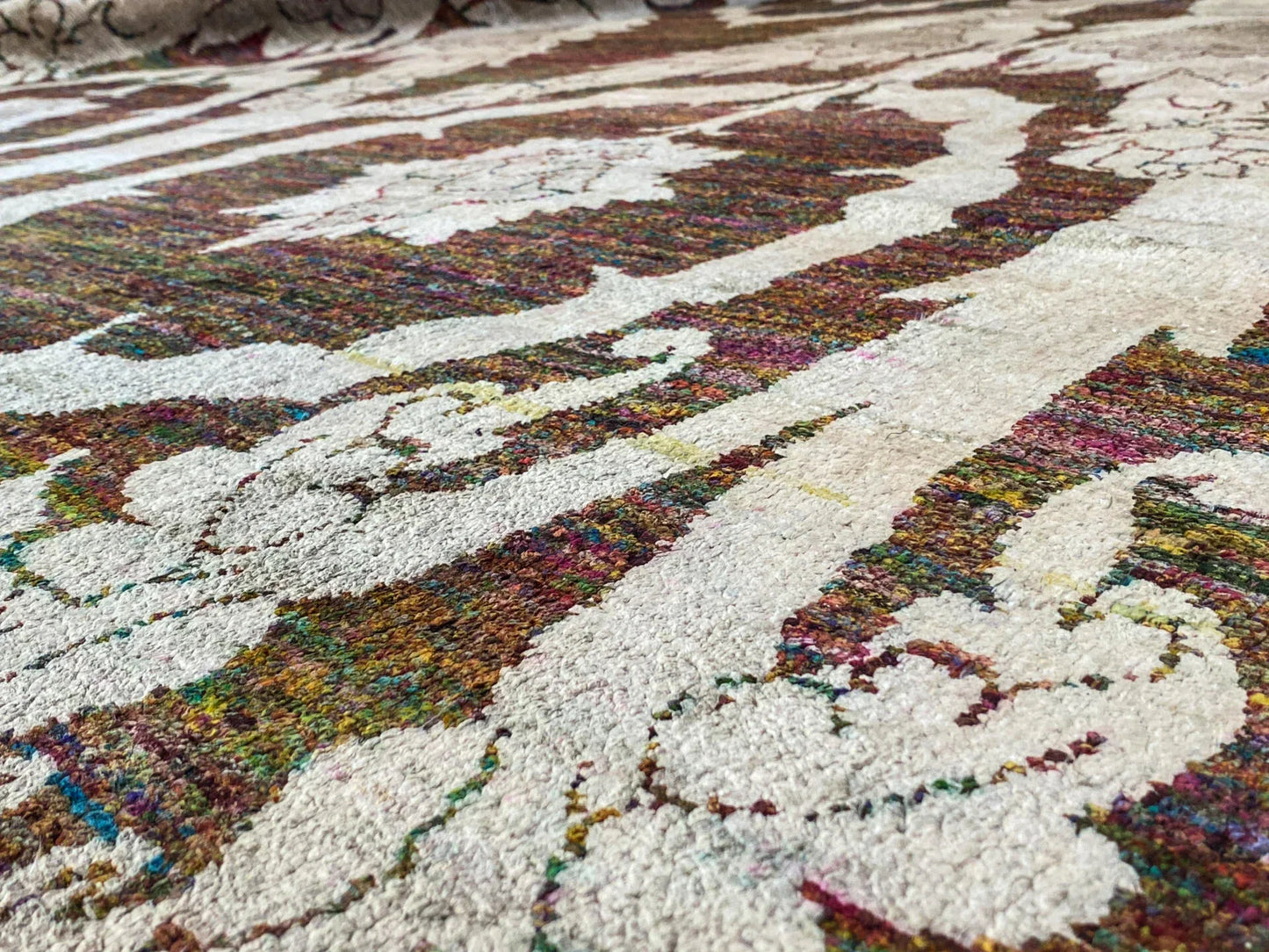 Stark Ciudad Madero Olive Green Silk Rug Hand Knotted Classic Medallion Damask 8x10' MSRP USD16200