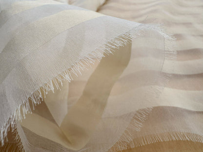Scalamandre Ballet Silk Stripe Cream and White 100% Silk Sheer Stripe - by the yard