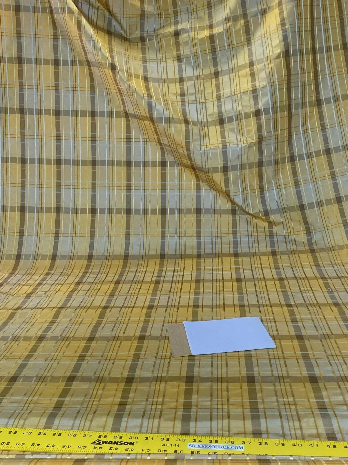 Scalamandre Old World Weavers Gustave Plaid Bronze Silk Plaid Taffeta Shimmering MSRP USD 240/Yd