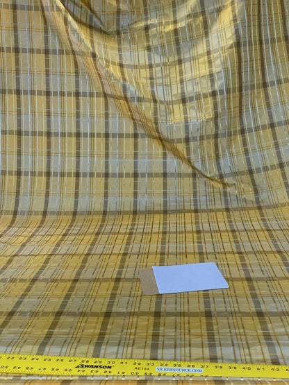 Scalamandre Old World Weavers Gustave Plaid Bronze Silk Plaid Taffeta Shimmering MSRP USD 240/Yd