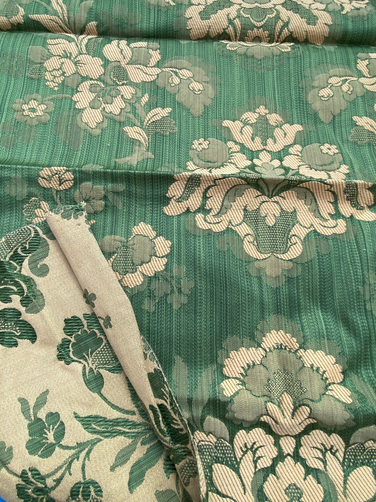 51 Berkbox86 Square Jacquard by Old World Weavers Boston Green Gold Damask Floral Foliage Renaissance MSRP USD300+/y