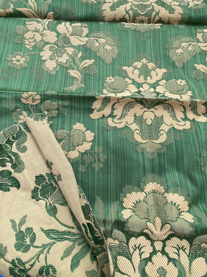 51 Berkbox86 Square Jacquard by Old World Weavers Boston Green Gold Damask Floral Foliage Renaissance MSRP USD300+/y
