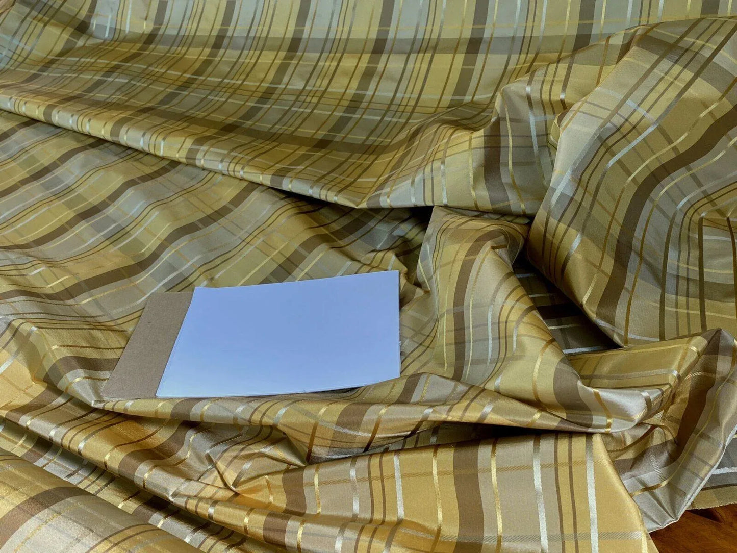 Scalamandre Old World Weavers Gustave Plaid Bronze Silk Plaid Taffeta Shimmering MSRP USD 240/Yd