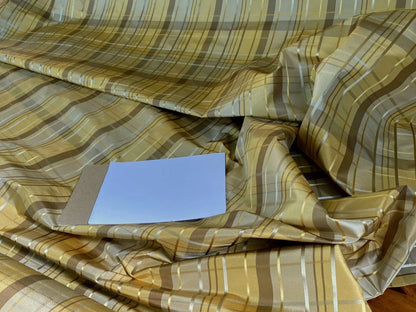 Scalamandre Old World Weavers Gustave Plaid Bronze Silk Plaid Taffeta Shimmering MSRP USD 240/Yd
