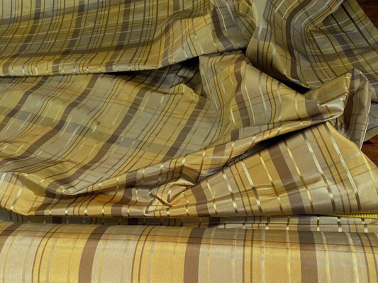 Scalamandre Old World Weavers Gustave Plaid Bronze Silk Plaid Taffeta Shimmering MSRP USD 240/Yd