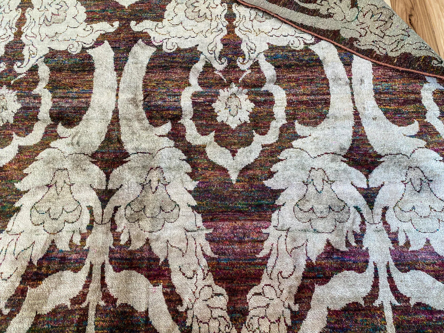 Stark Ciudad Madero Olive Green Silk Rug Hand Knotted Classic Medallion Damask 8x10' MSRP USD16200