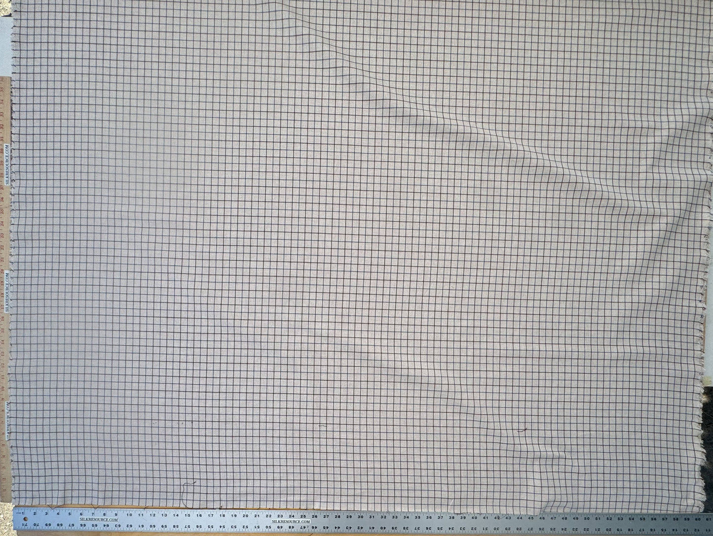 Scalamandre Mc Atrhur Barley Brown Blue Cream White Plaid Check Square Cotton Polyester - By the yard